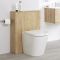 Milano Oxley - Golden Oak Modern 600mm WC Unit with Rivington Toilet