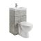 Milano Lurus - Concrete Grey Modern Select Toilet and Basin Combination Unit - 500mm x 890mm