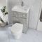 Milano Lurus - Concrete Grey Modern Select Toilet and Basin Combination Unit - 500mm x 890mm