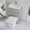 Milano Lurus - Concrete Grey Modern Farington Toilet and Basin Combination Unit - 500mm x 890mm