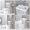 Milano Lurus - Concrete Grey Modern Ballam Toilet and Basin Combination Unit - 500mm x 890mm