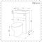 Milano Lurus - Oak Modern Ballam Toilet and Basin Combination Unit - 500mm x 890mm