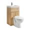 Milano Lurus - Oak Modern Select Toilet and Basin Combination Unit - 500mm x 890mm