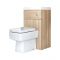 Milano Lurus - Oak Modern Farington Toilet and Basin Combination Unit - 500mm x 890mm