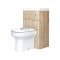 Milano Lurus - Oak Modern Ballam Toilet and Basin Combination Unit - 500mm x 890mm
