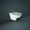 RAK Washington - Traditional Wall Hung Toilet with Tall Wall Frame - Choice of Rimless Design, Flush Plate and Seat Finish