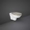 RAK Washington - Traditional Wall Hung Toilet with Low Wall Frame - Choice of Rimless Design, Flush Plate and Seat Finish