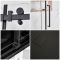 Milano Nero - Black Frameless Sliding Shower Door with Slate Tray - Choice of Sizes