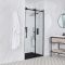 Milano Nero - Black Frameless Sliding Shower Door with Slate Tray - Choice of Sizes