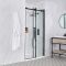 Milano Nero - Black Frameless Sliding Shower Door with Tray - Choice of Sizes