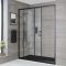 Milano Nero - Black Sliding Shower Door with Slate Tray - Choice of Sizes
