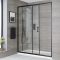 Milano Nero - Black Sliding Shower Door with Tray - Choice of Sizes
