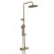 Milano Clarus - Modern Thermostatic Bar Shower Valve with Round Shower Head and Hand Shower - Brushed Gold