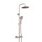 Milano Eris - Modern Thermostatic Bar Shower Valve with Round Shower Head and Hand Shower - Copper