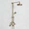 Milano Zandra - Industrial Style Manual Exposed Shower Valve with Round Shower Head and Hand shower - Brushed Gold