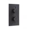 Milano Nero - Twin Thermostatic Diverter Shower Valve - Two Outlets - Black