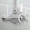 Milano Elizabeth - Traditional Dual Control Exposed Thermostatic Shower Valve - Chrome and White