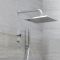 Milano Vis - Chrome Thermostatic Digital Shower with Square Shower Head and Hand Shower (2 Outlet)
