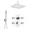 Milano Vis - Chrome Thermostatic Digital Shower with Square Shower Head, Hand Shower and Body Jets (3 Outlet)