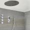 Milano Vis - Chrome Thermostatic Digital Shower with Round Recessed Shower Head, Hand Shower and Body Jets (3 Outlet)