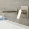 Milano Ashurst - Modern Wall Mounted Basin or Bath Mixer Tap - Brushed Nickel