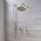 Milano Ashurst - Brushed Nickel Shower with Diverter, Shower Head, Hand Shower and Riser Rail (2 Outlet)