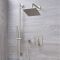 Milano Hunston - Brushed Nickel Shower with Diverter, Shower Head, Hand Shower and Riser Rail (2 Outlet)