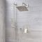 Milano Hunston - Brushed Nickel Shower with Diverter, Shower Head, Hand Shower and Riser Rail (2 Outlet)