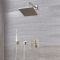 Milano Hunston - Brushed Nickel Shower with Diverter, Shower Head and Hand Shower (2 Outlet)