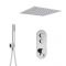 Milano Orta - Chrome Thermostatic Shower with Recessed Shower Head and Hand Shower (2 Outlet)