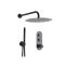 Milano Orta - Black Thermostatic Push Button Shower with Shower Head (2 Outlet)  - Choice of Hand Shower