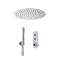 Milano Orta - Chrome Thermostatic Push Button Shower with Recessed Shower Head (2 Outlet) - Choice of Hand Shower