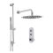 Milano Orta - Chrome Thermostatic Push Button Shower with Shower Head (2 Outlet)  - Choice of Hand Shower