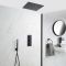 Milano Nero - Modern 400mm Square Ceiling Mounted Recessed Shower Head - Black