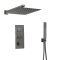 Milano Orno - Gun Metal Grey Thermostatic Shower with Shower Head and Hand Shower (2 Outlet)