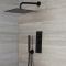 Milano Nero - Black Thermostatic Shower with Square Shower Head and Hand Shower (2 Outlet)