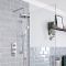 Milano Elizabeth - Chrome and White Traditional Thermostatic Shower with Riser Rail and Shower Head (2 Outlet)