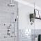 Milano Elizabeth - Chrome and Black Traditional Thermostatic Shower with Diverter, Ceiling Mounted Shower Head, Riser Rail and Body Jets (3 Outlet)