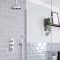 Milano Elizabeth - Chrome and White Traditional Thermostatic Shower with Ceiling Mounted Shower Head and Hand Shower (2 Outlet)