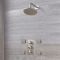 Milano Ashurst - Brushed Nickel Thermostatic Shower with Shower Head and Body Jets (2 Outlet)