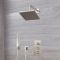 Milano Hunston - Brushed Nickel Thermostatic Shower with Shower Head and Hand Shower (2 Outlet)