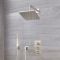 Milano Hunston - Brushed Nickel Thermostatic Shower with Shower Head and Hand Shower (2 Outlet)