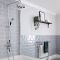 Milano Elizabeth - Chrome and Black Traditional Triple Exposed Thermostatic Shower with Grand Rigid Riser Rail (2 Outlet)