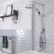 Milano Elizabeth - Chrome and Black Traditional Triple Exposed Thermostatic Shower with Grand Rigid Riser Rail and Bath Spout (3 Outlet)