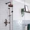 Milano Elizabeth - Oil Rubbed Bronze Traditional Triple Exposed Thermostatic Shower with Shower Head and Riser Rail (2 Outlet)
