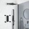 Milano Preto - Black Thermostatic Shower with Diverter, Shower Head, Riser Rail with Hand Shower and Body Jets (3 Outlet)