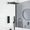 Milano Preto - Black Thermostatic Shower with Diverter, Shower Head, Hand Shower and Overflow Bath Filler (3 Outlet)