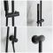 Milano Nero - Black Thermostatic Shower with Recessed Shower Head, Body Jets and Riser Rail with Hand Shower (3 Outlet)