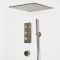 Milano Clarus - Thermostatic Shower with Diverter, Recessed Shower Head, Hand Shower and Overflow Bath Filler - Brushed Brass