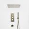 Milano Clarus - Thermostatic Shower with Diverter, Recessed Shower Head, Hand Shower and Overflow Bath Filler - Brushed Brass